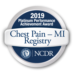 NCDR Chest Pain ̶  MI Registry Platinum Performance Achievement Award